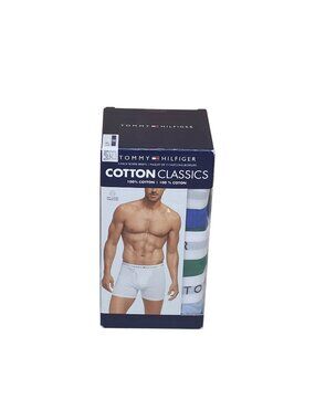 Tommy Hilfiger Mens 5-Pack Cotton Classics Boxer Briefs S Blue Green Black